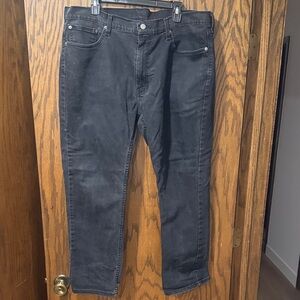 Levi's Men's Slim Straight Jeans in Charcoal Black